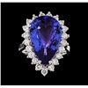 Image 2 : GIA Cert 8.74 ctw Tanzanite and Diamond Ring - 14KT White Gold