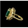 Image 3 : 14KT Yellow Gold 9.30 ctw Emerald and Diamond Ring