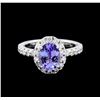 Image 2 : 1.90 ctw Tanzanite and Diamond Ring - 14KT White Gold