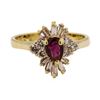 Image 2 : 0.40 ctw Ruby and Diamond Ring - 14KT Yellow Gold