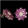 Image 2 : NATURAL PINK RASPBERRY RHODOLITE GARNET Earring