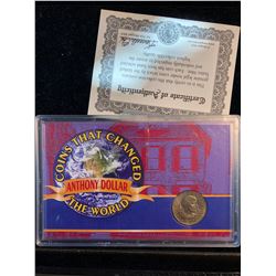 Coins that changed the World Susan B Anthony Dollar with COA