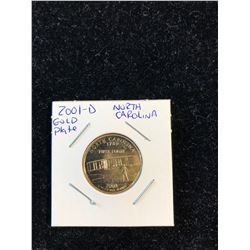 2001 D Gold Plated North Carolina State Quarter in MS grade