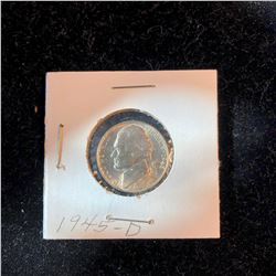 1945 D Silver WWII Nickel MS High Grade
