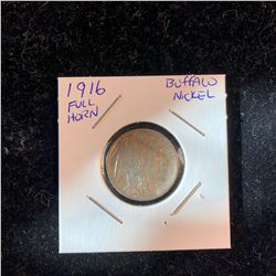 1916 Full Horn Toned Buffalo Nickel MS High Grade