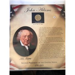1797-1801 JOHN ADAMS President Dollar in Original Book Card