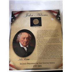 1797-1801 JOHN ADAMS President Dollar in Original Book Card