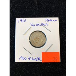 1961 Panama Silver 1/10 Balboa Coin