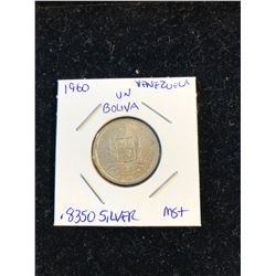1960 Venezula Silver Un Boliva MS High Grade Coin