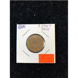 1864 2 Cent US Piece Clear Date