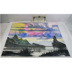 219) "PLACID LAKE WILLIAM VERDULT OIL ON ARTIST