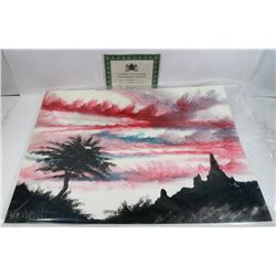 192) "CRIMSON SKIES" WILLIAM VERDULT OIL ON ARTIST