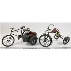 TWO ANTIQUE STYLE CURSER METAL BIKE