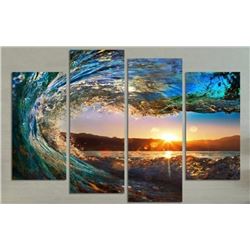 NEW 4 PANEL MODERN SEASCAPE PRINT ON CANVAS
