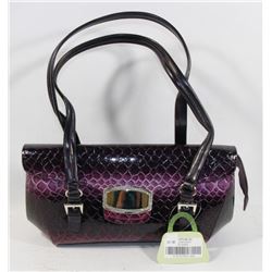 PURPLE SNAKESKIN STYLE PURSE