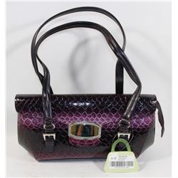 PURPLE SNAKESKIN STYLE PURSE