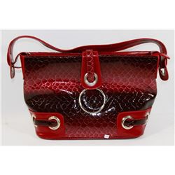RED SNAKESKIN STYLE PURSE