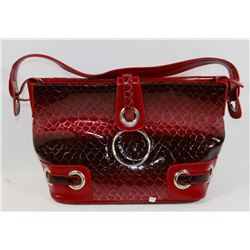 RED SNAKESKIN STYLE PURSE
