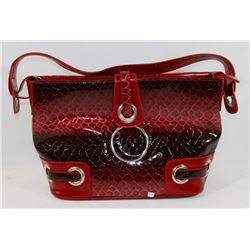 RED SNAKESKIN STYLE PURSE