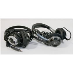 LOT OF TWO PC HEADSETS WITH BUILT IN MIC