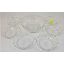 VINTAGE SERVICE FOR 6 SALAD SET WITH SERVING BOWL