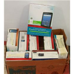 BOX OF STORAGE UNIT ANDROID TABLETS/ E-READERS