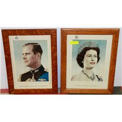 PAIR OF ANTIQUE PICTURES OF QUEEN