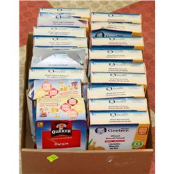 BOX OF GERBER BABY CEREAL AND QUAKER OATMEAL