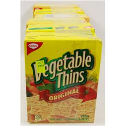 6 BOXES OF VEGETABLE THINS