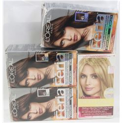 4 ASSORTED BOXES OF HAIR DYE