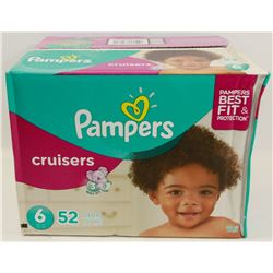 CASE OF 52 PAMPERS CRUISERS DIAPERS SIZE 6