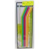 Image 1 : PACKAGE OF 6 NEW SILICONE DRINKING STRAWS WITH