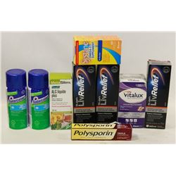 BAG WITH SPORTS CREAMS, FIRST AID SPRAY AND MORE