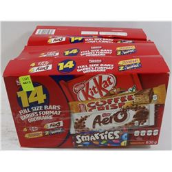 4 BOXES OF ASSORTED NESTLE FULL SIZE CHOCOLATE BAR