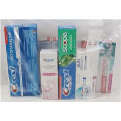 LARGE BAG OF ASSORTED TOOTHPASTE