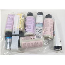 BAG OF ASSORTED SHAMPOOS AND CONDITIONERS