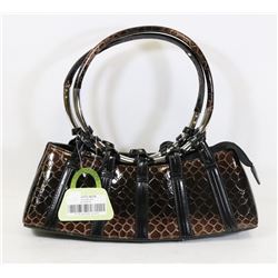 BROWN SNAKESKIN STYLE HANDBAG