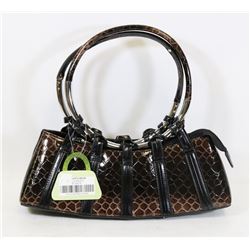 BROWN SNAKESKIN STYLE HANDBAG