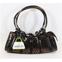 BROWN SNAKESKIN STYLE HANDBAG