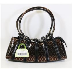 BROWN SNAKESKIN STYLE HANDBAG