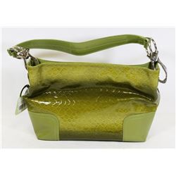GREEN SNAKESKIN STYLE HANDBAG