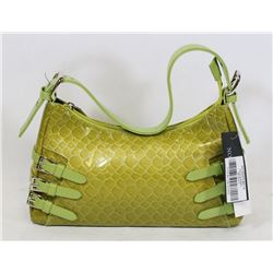 GREEN SNAKESKIN STYLE HANDBAG