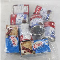 BAG OF CARNATION EVAPORATED MILK AND SHORTENING