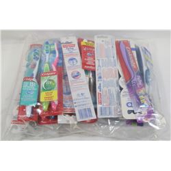 LARGE BAG OF TOOTHBRUSHES AND OTHER DENTAL