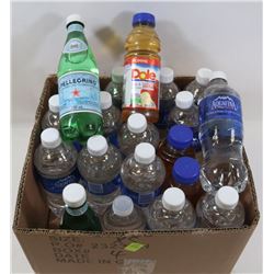 BOX OF ASSORTED DRINKS, MOSTLY WATER