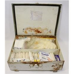 OLD FIRST AID KIT WITH CONTENTS