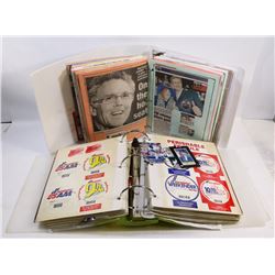 BOX OF 2 ALBUMS CONTAINING WAYNE GRETZKY ARTICLES