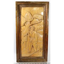 VINTAGE HAND CARVED MAN 11 X 22