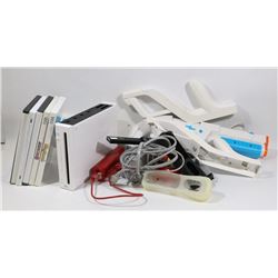 NINTENDO WII WITH 2 CONTROLLERS, 2 NUMCHUCKS, 2