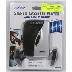 NEW JENSEN STEREO CASSETTE PLAYER WITH AM/FM RADIO